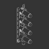 Cea Design Cartesio miscelatore termostatico doccia con 3 rubinetti d'arresto CAR62 + UCS17